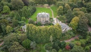 drone image above Edinburgh royal Botanical gardens